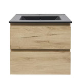 Viseća kupaonski ormarić SAT B-Way u dekoru hrasta s keramičkim umivaonikom i dvije ladice