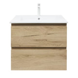 Viseća kupaonski ormarić s umivaonikom SAT B-Way u dekoru hrasta s dvije ladice