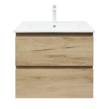 Viseća kupaonski ormarić s umivaonikom SAT B-Way u dekoru hrasta s dvije ladice