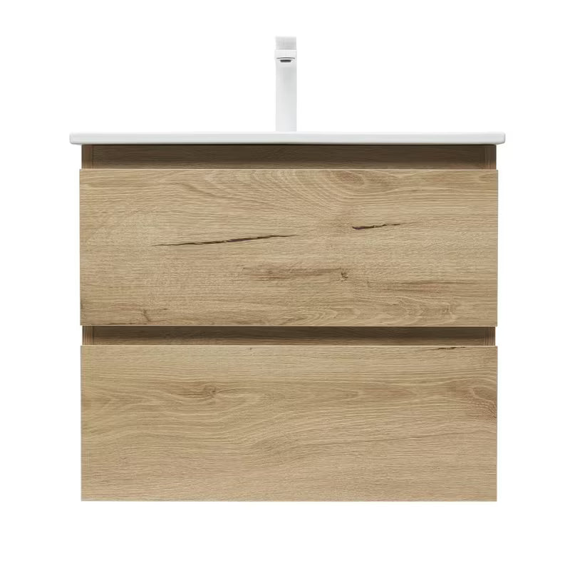 Viseća kupaonski ormarić s umivaonikom SAT B-Way u dekoru hrasta s dvije ladice