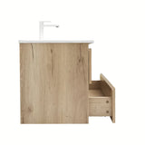 Viseća kupaonski ormarić s umivaonikom SAT B-Way u dekoru hrasta s dvije ladice