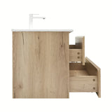 Viseća kupaonski ormarić s umivaonikom SAT B-Way u dekoru hrasta s dvije ladice