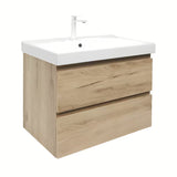 Viseća kupaonski ormarić s keramičkim umivaonikom SAT B-Way u dekoru hrasta, mat izvedba