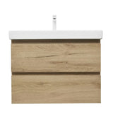 Viseća kupaonski ormarić s keramičkim umivaonikom SAT B-Way u dekoru hrasta, mat izvedba