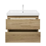 Viseća kupaonski ormarić s keramičkim umivaonikom SAT B-Way u dekoru hrasta, mat izvedba