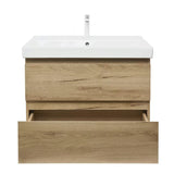 Viseća kupaonski ormarić s keramičkim umivaonikom SAT B-Way u dekoru hrasta, mat izvedba