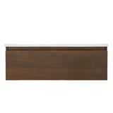 Viseća kupaonski ormarić SAT B-Way s keramičkim umivaonikom u dekoru oraha s mat površinom.