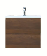 Viseća kupaonski ormarić SAT B-Way s umivaonikom od lijevanog mramora u dekoru oraha