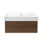 Viseća kupaonski ormarić s keramičkim umivaonikom SAT B-Way u dekoru oraha