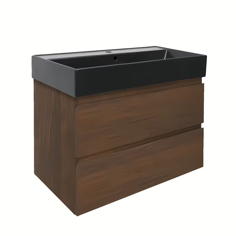 Viseća kupaonski ormarić s umivaonikom SAT B-Way u dekoru oraha s mat površinom