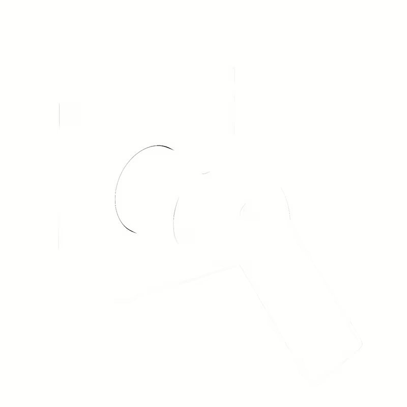 Podžbukna jednoručna baterija miješalica za tuš SAT B-Way u mat bijeloj boji s minimalističkim dizajnom.