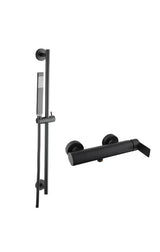 Mat crna jednoručna baterija miješalica za tuš SAT B-Way pro za zidnu montažu, modernog dizajna.