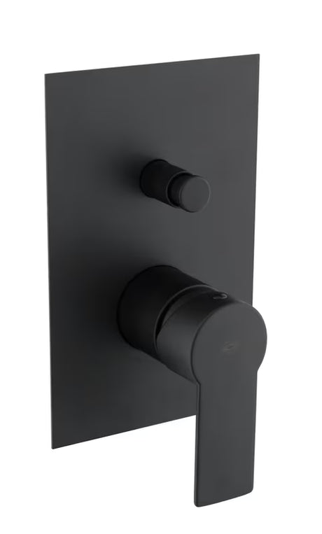 Podžbukna miješalica za tuš SAT B-Way u mat crnoj boji s ručicom i tlačnim preklopnikom