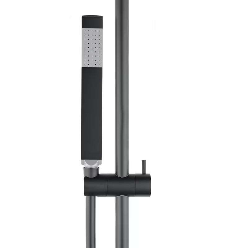 Tuš set SAT B-Way u mat crnoj boji s ručnim tušem, šipkom s podesivim klizačem i crijevom 1,5 m.