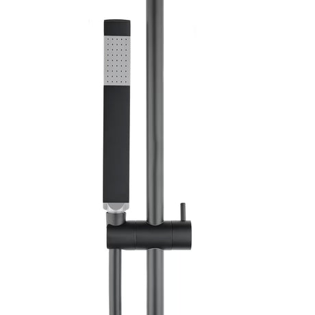 Tuš set SAT B-Way u mat crnoj boji s ručnim tušem, šipkom s podesivim klizačem i crijevom 1,5 m.