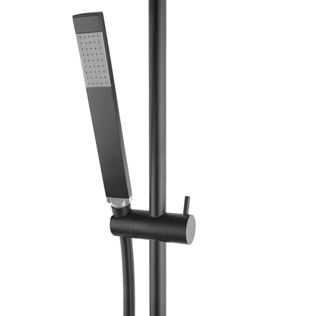 Tuš set SAT B-Way u mat crnoj boji s ručnim tušem, šipkom s podesivim klizačem i crijevom 1,5 m.