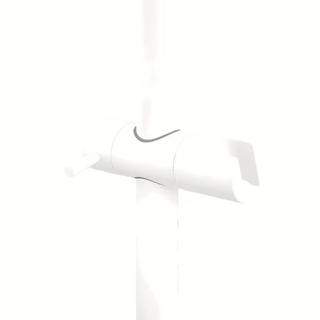 Tuš sustav SAT B-Way s termostatskom miješalicom u mat bijeloj izvedbi s nadglavnim i ručnim tušem.