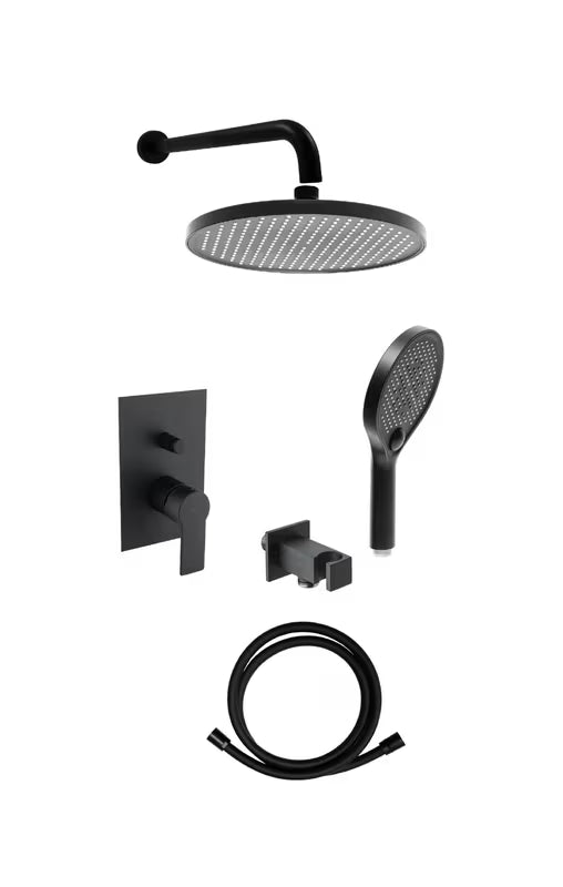 Podžbukni tuš sustav SAT B-Way u crnoj boji s dvije funkcije i ručicom.