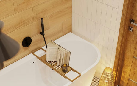 Set za Kadu SAT B-Way u mat crnoj boji s ručnim tušem, zidnim držačem i crijevom 1,5 m.