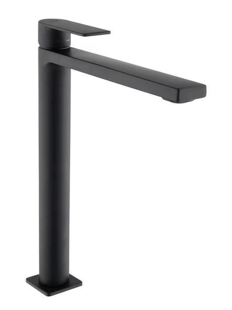 Visoka jednoručna baterija miješalica za umivaonik SAT B-Way u mat crnoj izvedbi za umivaonik na ploču.