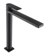 Visoka jednoručna baterija miješalica za umivaonik SAT B-Way u mat crnoj izvedbi za umivaonik na ploču.