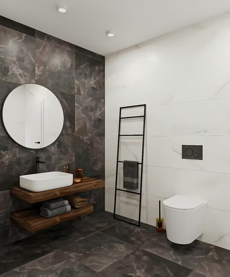 Okruglo ogledalo SAT B-Way promjera 60 cm u crnoj boji