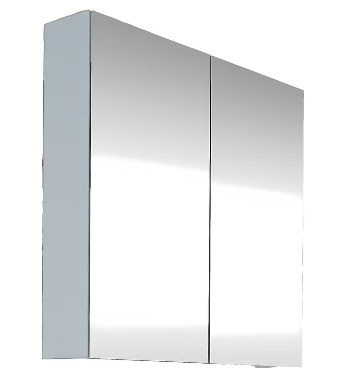 Bijeli ormarić s ogledalom SAT B-Way 80 x 75 cm za kupaonicu s mogućnošću lijevog i desnog otvaranja.