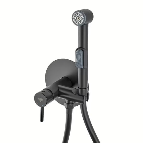 Crna mat podžbukna miješalica za bide SAT s bide tušem i crijevom za tuš