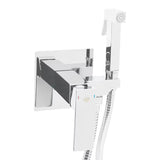 SAT Chrome podžbukna miješalica za bide u krom izvedbi s bide tušem i crijevom za tuš