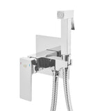 SAT Chrome podžbukna miješalica za bide u krom izvedbi s bide tušem i crijevom za tuš