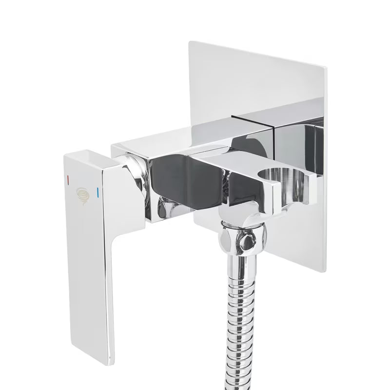 SAT Chrome podžbukna miješalica za bide u krom izvedbi s bide tušem i crijevom za tuš