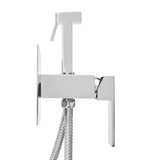 SAT Chrome podžbukna miješalica za bide u krom izvedbi s bide tušem i crijevom za tuš