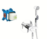 SAT Chrome podžbukna miješalica za bide u krom izvedbi s bide tušem i crijevom za tuš