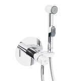 SAT Chrome podžbukna miješalica za bide u krom izvedbi s bide tušem i crijevom za tuš