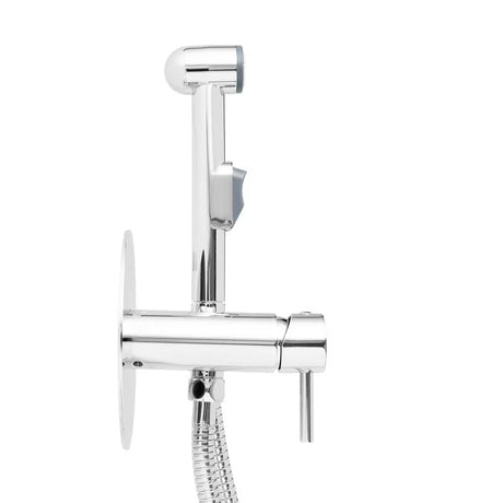 SAT Chrome podžbukna miješalica za bide u krom izvedbi s bide tušem i crijevom za tuš