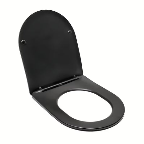 Crno WC daska SAT Brevis s soft Close i jednostavnim skidanjem pro radi čišćenja