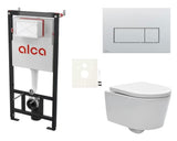 Viseći WC set SAT Brevis s ugradbenim modulom, tipkom za ispiranje i sjedalom soft Close