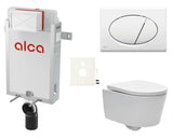 Viseći WC set SAT Brevis s ugradbenim vodokotlićem, tipkom za ispiranje i sjedalom soft Close