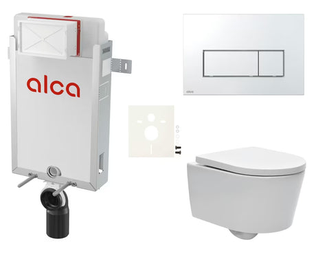 Viseći WC set SAT Brevis s podžbuknim modulom Alca i duroplast daskom soft Close