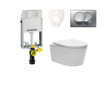 Viseći WC set SAT Brevis s podžbuknim modulom Geberit Kombifix, tipkom i sjedalom s soft Close i EasyLock.