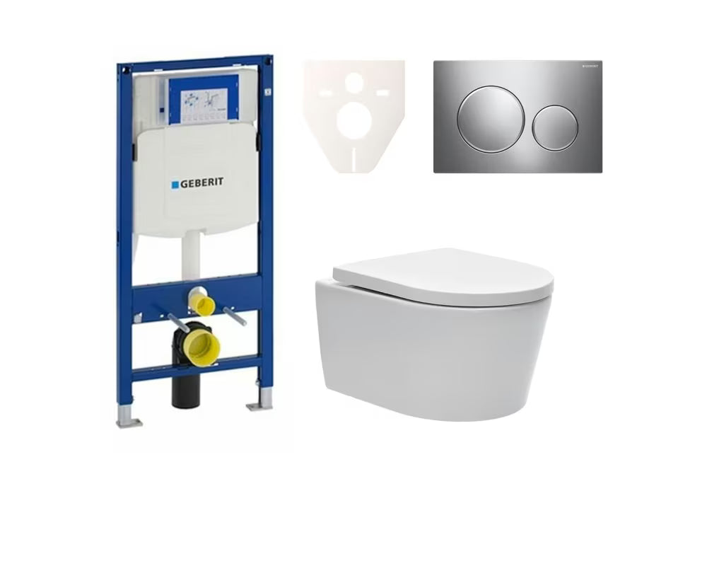 Viseći WC set SAT Brevis s instalacijskim sustavom i vodokotlićem Geberit Duofix pro za predzidnu montažu