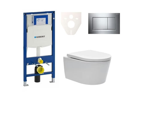 Viseći WC set SAT Brevis s vodokotlićem Geberit Duofix pro za montažu u predzid ili knauf.
