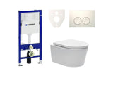 Viseći WC set SAT Brevis s podžbuknim modulom Geberit Duofix, tipkom za ispiranje i daskom soft Close