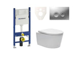 Viseći WC set SAT Brevis s instalacijskim modulom i vodokotlićem Geberit Delta pro za predzidnu ugradnju.