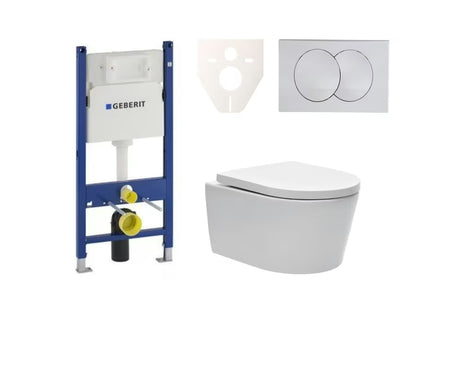 Viseći WC set SAT Brevis s podžbuknim modulom Geberit Delta i tipkom za ispiranje
