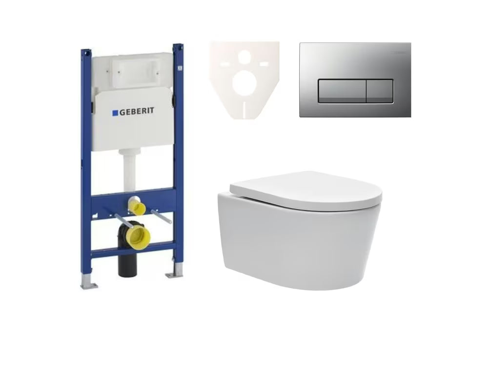 Viseći WC set SAT Brevis s podžbuknim modulom Geberit Delta i tipkom za ispiranje