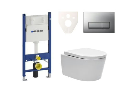 Viseći WC set SAT Brevis s podžbuknim modulom Geberit Delta i tipkom za ispiranje