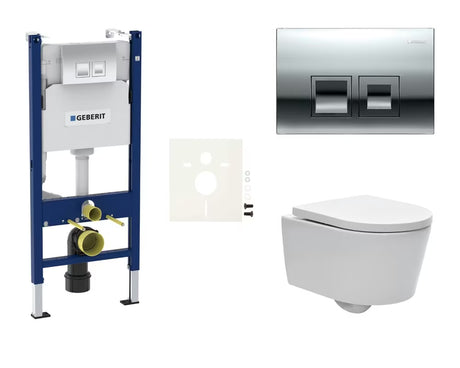 Viseći WC set SAT Brevis s modulom Geberit Duofix, tipkom za ispiranje Delta i sjedalom soft Close