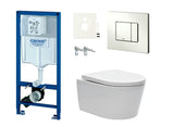 Viseći WC set SAT Brevis s podžbuknim modulom Grohe Rapid SL i tipkom za ispiranje