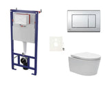 Viseći WC set SAT Brevis s podžbuknim modulom, tipkom za ispiranje u sjajnom kromu i daskom soft Close